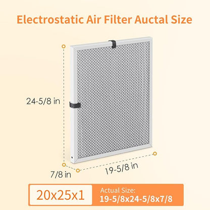 2-Pack 20x25x1 MERV 8 Reusable & Washable Electrostatic Air Filters - Image 2