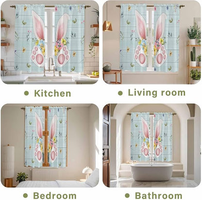 Easter Window Curtains 63 Inch Long 2 Panel Set, Rod Pocket Bedroom Curtains & - Image 8