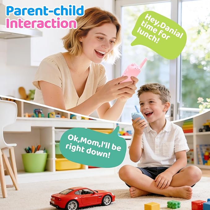 Video Walkie Talkies for Kids, 2 Pack Rechargeable Kids Walkie Talkies with HD Camera, Real-Time Video Chat, Voice Changer, 1000FT Range, Outdoor Toys for Boys Girls Ages 3-12(Baby Blue/Baby Pink)