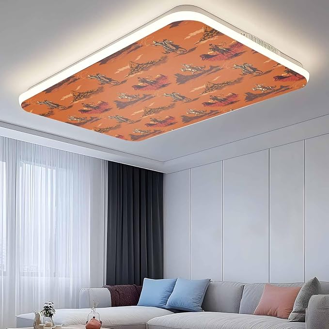 Cowboys Horses 3 Pcs Fluorescent Light Covers 4 x 2 Feet, Desert Ethnic Winds by Unknown