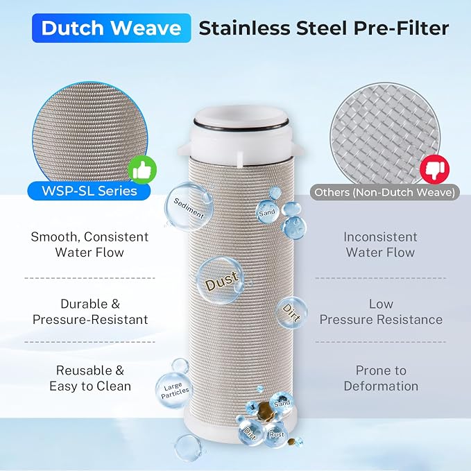 iSpring WSP-100SL Reusable Whole House Spin Down Sediment Water Filter - Image 3