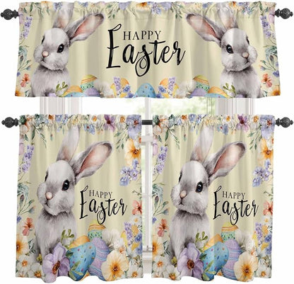 Happy Easter Kitchen Curtains Set 3 Piece by Unknown