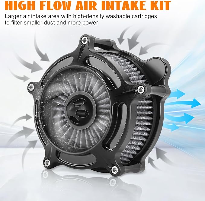 High Flow Air Cleaner Intake Filter System Kit Air Filters Cover - Image 4