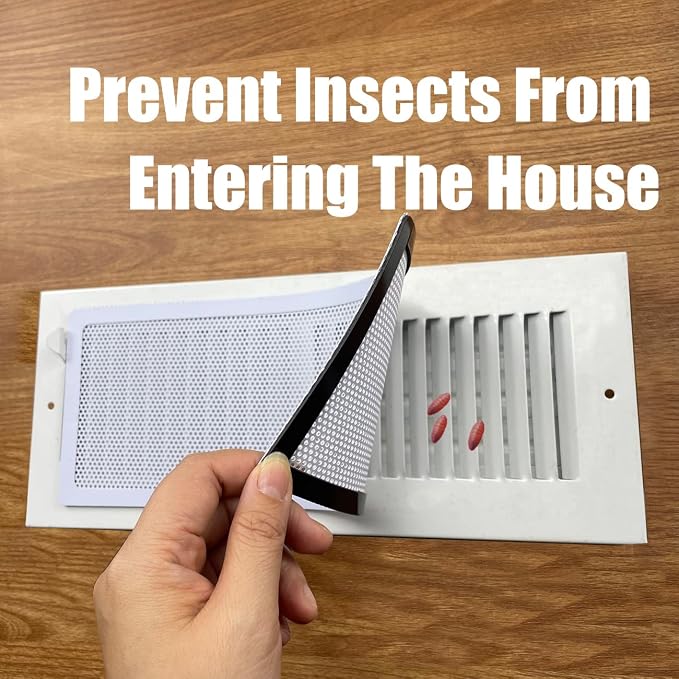 White Floor Register Vent Screen Cover 4"x12" Magnetic - Image 3