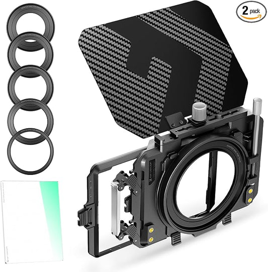 K&F CONCEPT Mini Matte Box +Black Mist 1/4 Filter Kit, DSLR Camera Matte Box by KFCONCEPT