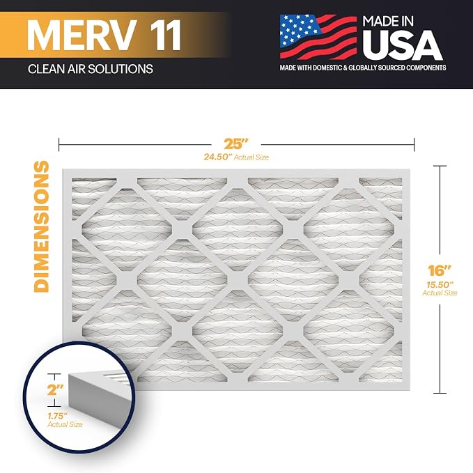 BNX TruFilter 16x25x2 Air Filter MERV 11 - Image 2