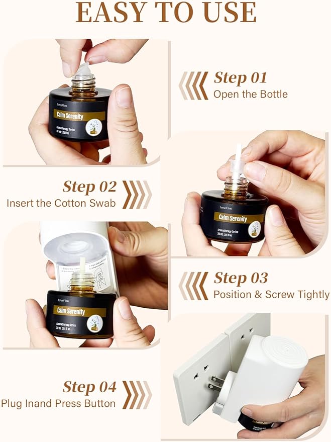SF101 Pro Waterless Essential Oil Diffuser, Plug in Aromatherapy Diffuser & Non-Toxic air Freshener, 120-Day Natural Aroma Mist, Covers 1000 Sq Ft- Free 30ml Ginger