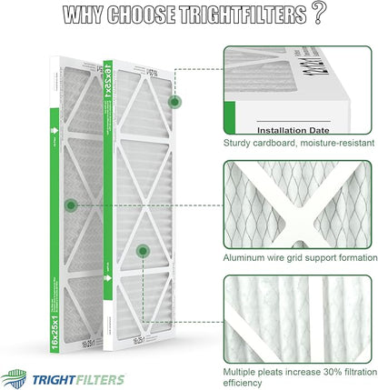 16x25x1 Air Filter 4 Pack, MERV 8 Pleated Dust Defense Air Filters Replacement - Image 4