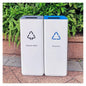 GLigeT Outdoor Trash can White Combined Trash Can Large-Capacity Square Sorting by Unknown