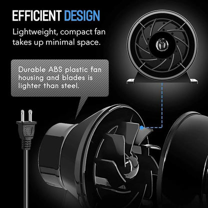 iPower 4 Inch 195 CFM Inline Fan Air Carbon Filter - Image 5
