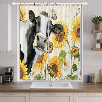 Yellow Sunflowers Living Room Curtains 84 Inch Length, Window Curtains Tab Top - Image 9