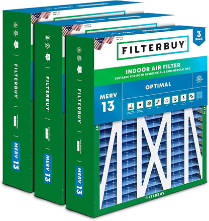 Filterbuy 20x23x5 Air Filter MERV 13 Optimal Smoke & Allergy Defense, Pleated by Filterbuy