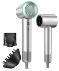 Cosy Companions High-Speed Ionic Hair Dryer, 150000 RPM Brushless Motor for 2-5Min Fast Drying, Low Noise Blow Dryer Reduces Frizz & Heat Damage, Lightweight Hair Dryer with Diffuser & Nozzle, Silvery