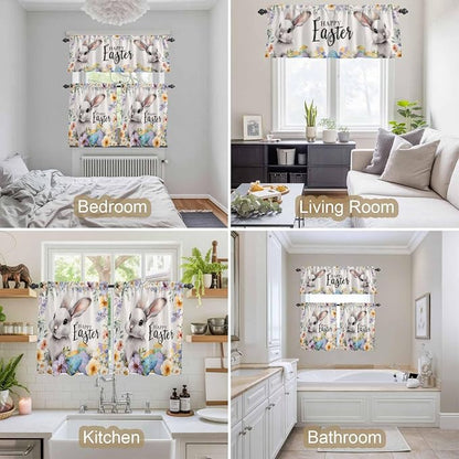 Happy Easter Kitchen Curtains Set 3 Piece - Image 4