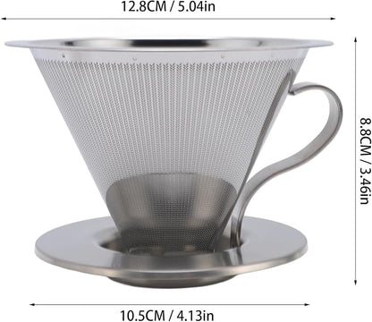Paperless Pour Over Coffee Strainer, Premium Stainless Steel Coffee Dripper - Image 6