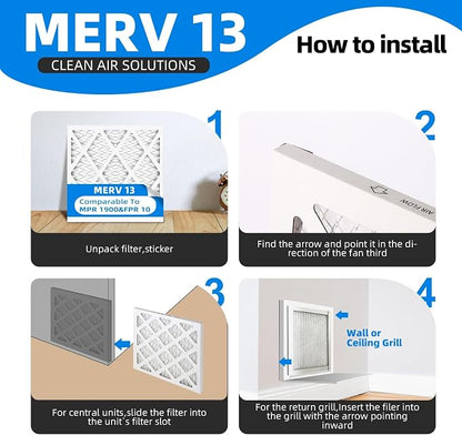18x20x1 Furnace Air Filters, MPR 1900 & FPR 10, MERV 13 Pleated Air Filter - Image 5
