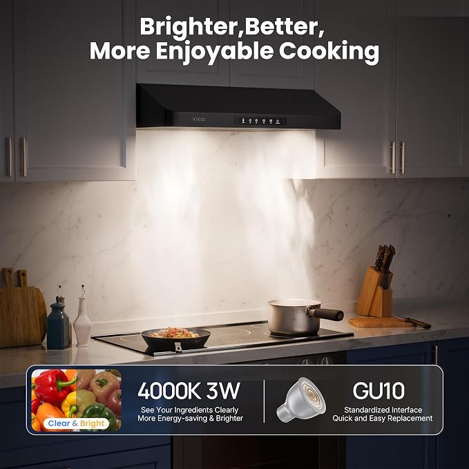 36 inch Black Undercabinet Range Hood, 980CFM Kitchen Range Hood - Image 7