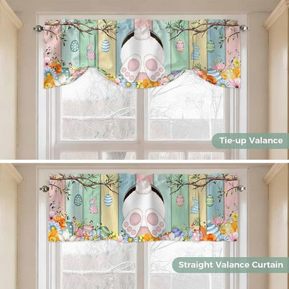 Easter Tie Up Valance Curtains for Windows, Kitchen Curtains Window Shades - Image 5