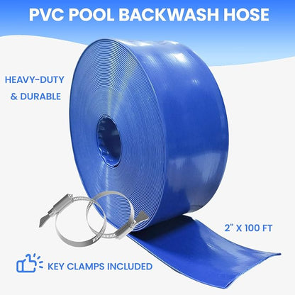 Poolvio Backwash Hose 2" x 100 ft, Tear-Resistant & Leak-Free - Image 2