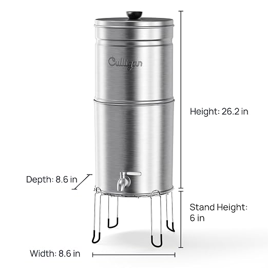 Culligan MaxClear 2.25 Gallon Gravity Water Filter System, Brushed - Image 8