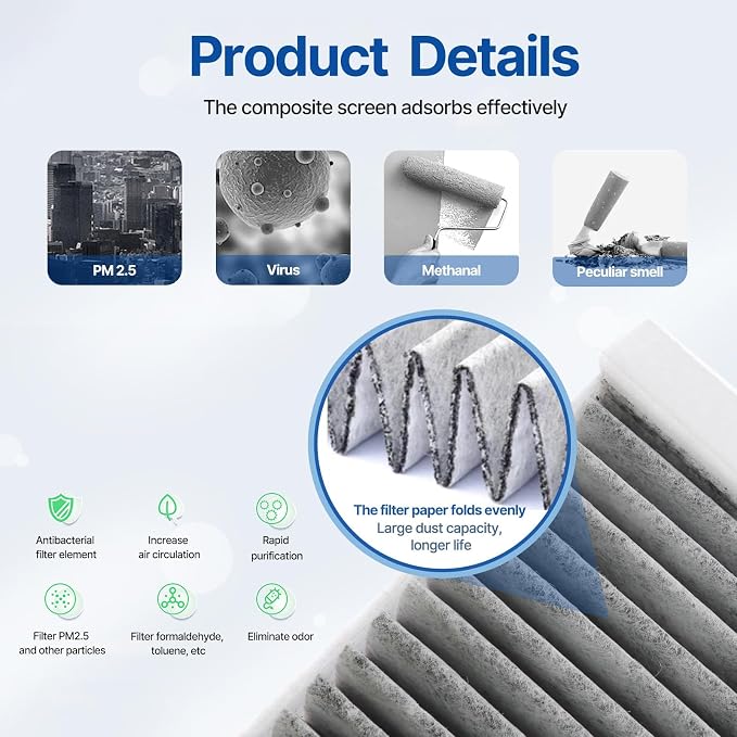 RUITO Cabin Air Filter, Fits 2018-2021 Accent, 2017-2020 Elantra, 2018-2020 - Image 3