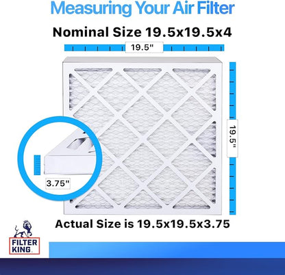 Filter King 19.5x19.5x4 Air Filter | 4-PACK | MERV 8 HVAC Pleated A/C Furnace - Image 2
