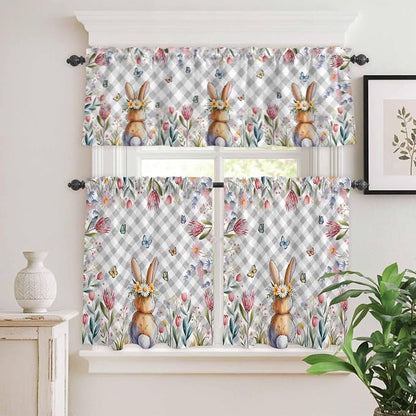 Kitchen Curtains Tiers and Valance Set of 3, Easter Light Filtering Window - Image 2