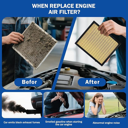 2PCS Engine Air Filter Accessories Compatible - Image 6