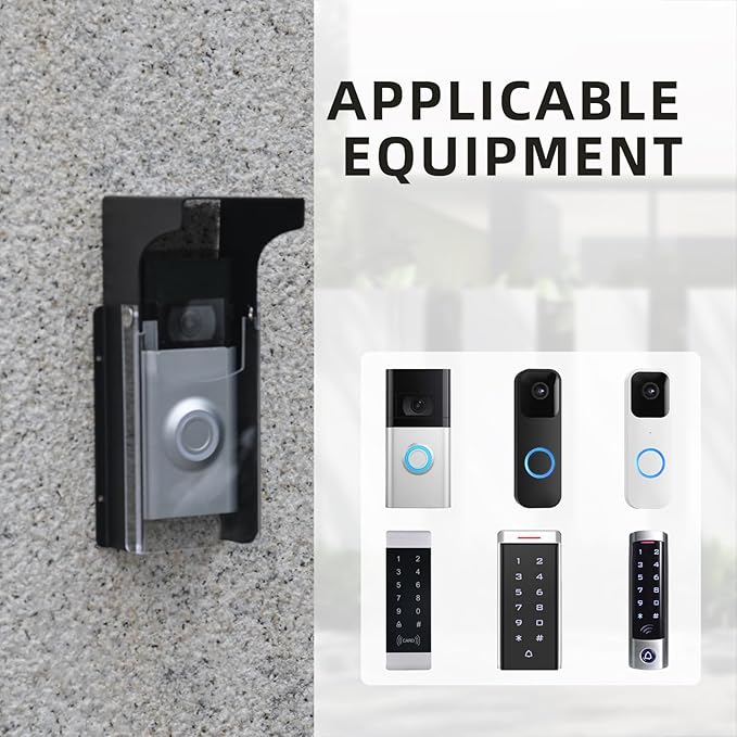 "Black Doorbell Rain Cover - Waterproof, Anti-Glare - Compatible with Blink/Google Nest/Arlo Video Doorbell".