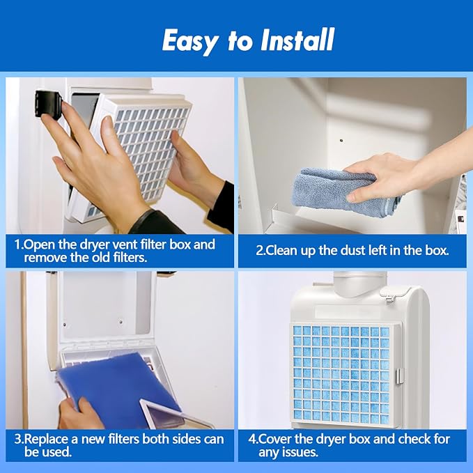 24 Pack Dryer Filter Replacement, Pre-Cut Portable Dryer Filters Compatible - Image 6