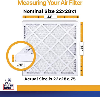 Filter King 22x28x1 Air Filter | 12-PACK | MERV 13 HVAC Pleated A/C Furnace - Image 2