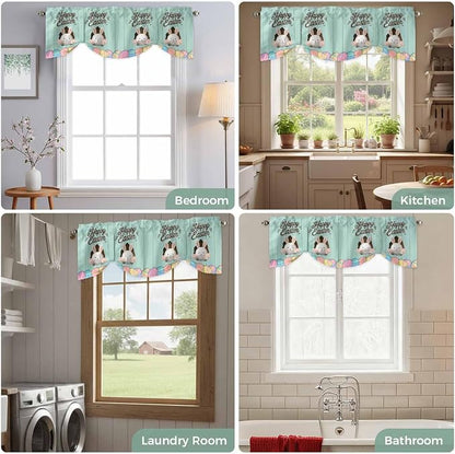 Green Easter Tie Up Valance Curtains - Image 8