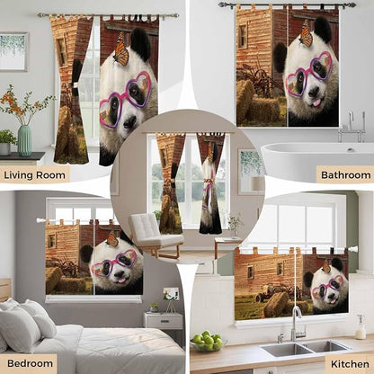 Farm Panda Kitchen Curtains 45 Inch Length, Short Cafe Window Curtains Tab Top - Image 7