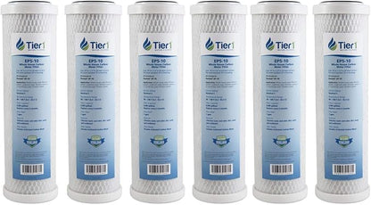 Tier1 5 Micron 10 Inch x 2.5 Inch | 6-Pack Whole House Carbon Block Water by Tier1