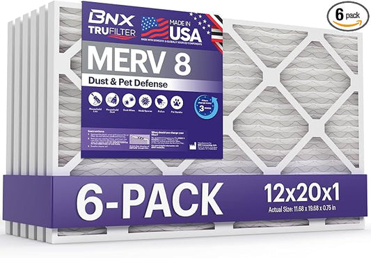 BNX TruFilter 12x20x1 Air Filter MERV 8 by BNX