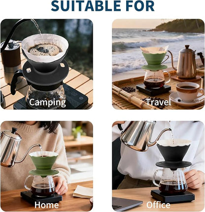 MERMOO YILAN Collapsible Coffee Dripper, Silicone Pour Over Coffee Filter Holder - Image 8