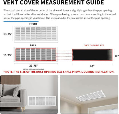 32x12 Return Air Grille, Air Return Vent Cover, Flat Vent Cover, Rejillas De - Image 4