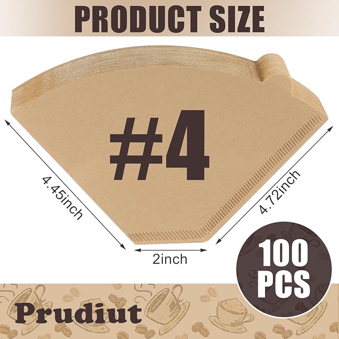 100 Count #4 Cone Coffee Filters 8-12 Cups, Disposable Natural Coffee Filters 4 - Image 2