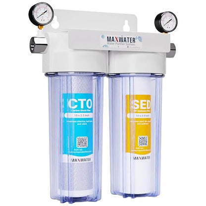 Max Water 2 Stage Whole House 10 inch, Standard Water Filtration System by MaxWater