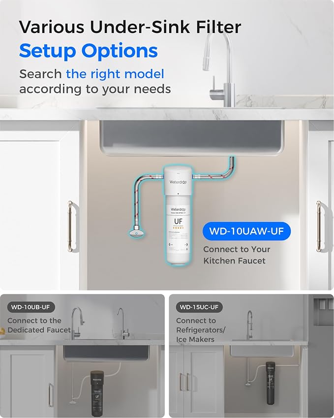 Waterdrop 10UAW-UF 0.01 μm Ultra Filtration Under Sink Water Filter System - Image 6