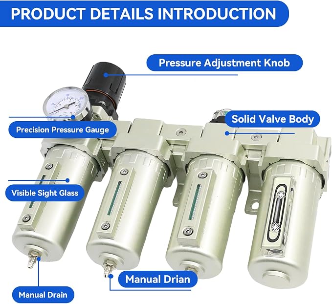 3/4" NPT Industrial Grade 4 Stage Air-Dryer-for-Compressor, - Image 4