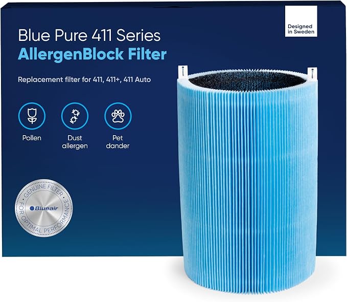 Blueair Blue Pure 411 Series AllergenBlock Filter, Genuine Replacement by BlueairInc