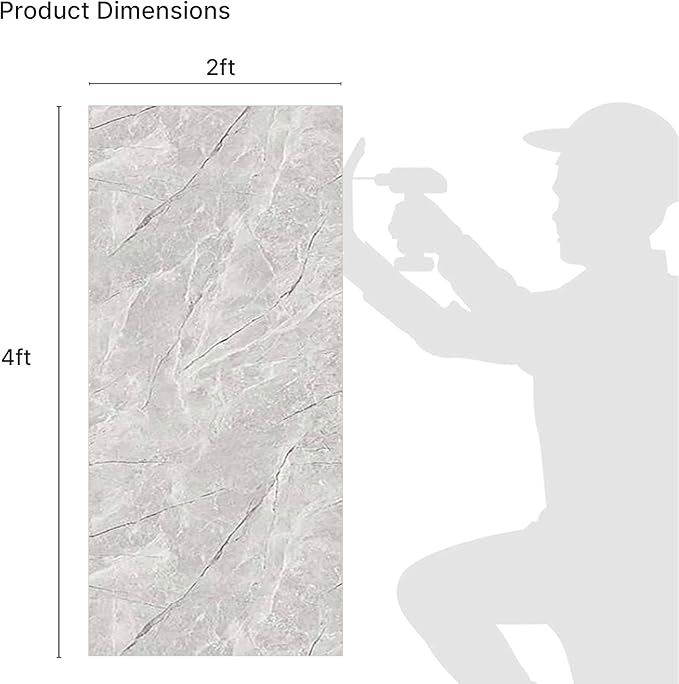 Dundee Deco Faux Marble Wall Panels - Sample - Glossy, Waterproof Indoor Wall Cladding - Tan, Grey Veins - Sample 6" x 6"