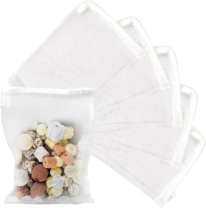 10 Pack Aquarium Filter Media Bags, 5.5 x 7.9 Inch Reusable Mesh Bags by FOHOLA