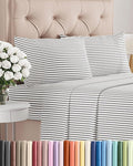 Queen Size 4 Piece Sheet Set - Comfy Breathable & Cooling Bed Sheets Set - Hotel Luxury Bedding for Women, Men, Kids, Teens, Boys & Girls - Deep Pockets, Soft, Wrinkle Free - Oeko-Tex - Grey Stripes 2