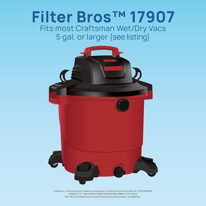 Filter Bros 17907 Fine Dust Replacement Fits Craftsman Shop Vacuums 5 Gal Plus - Image 3
