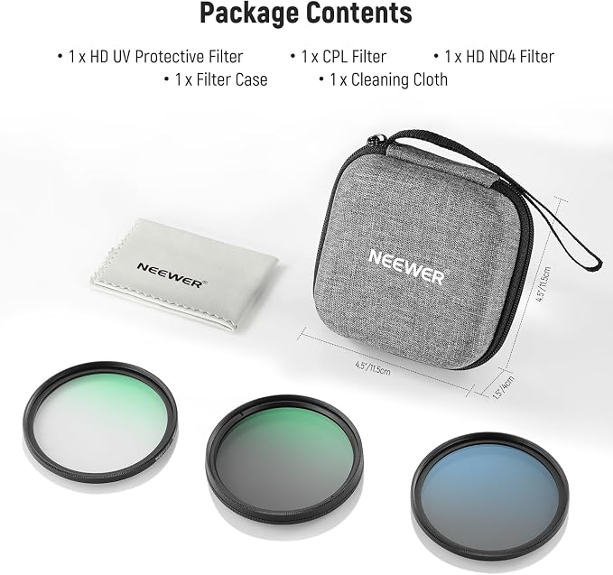 NEEWER 67mm UV/CPL/ND Lens Filter Kit - Image 8