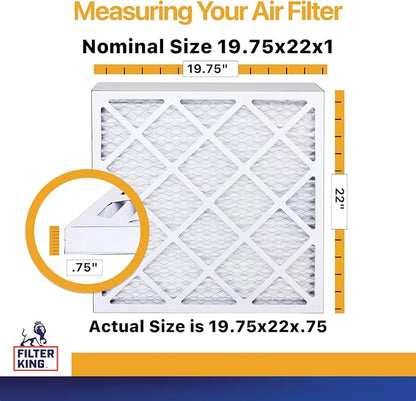 Filter King 19.75x22x1 Air Filter | 6-PACK | MERV 13 | HVAC Pleated AC Furnace - Image 2
