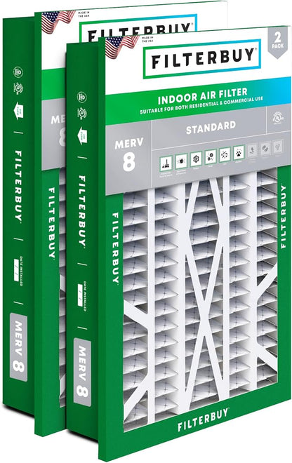 Filterbuy 16x25x5 Air Filter MERV 8 Essential Dust & Allergy Defense, by Filterbuy