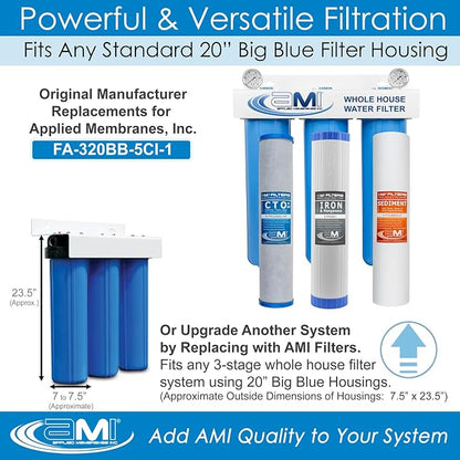 APPLIED MEMBRANES INC. Whole House Water Filter Replacement Filter Cartridge Set - Image 2